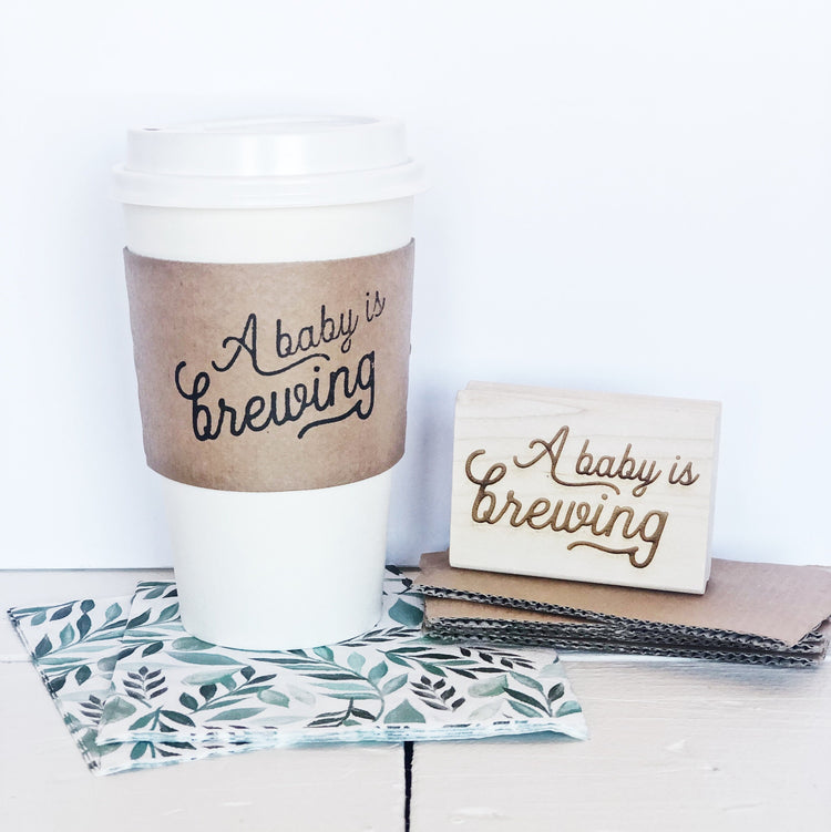 A Baby Is Brewing - Custom Baby Shower Stamp
