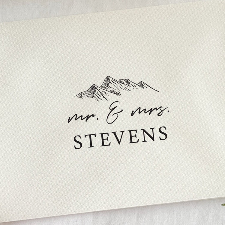 Custom Wedding Stamp - Mountain