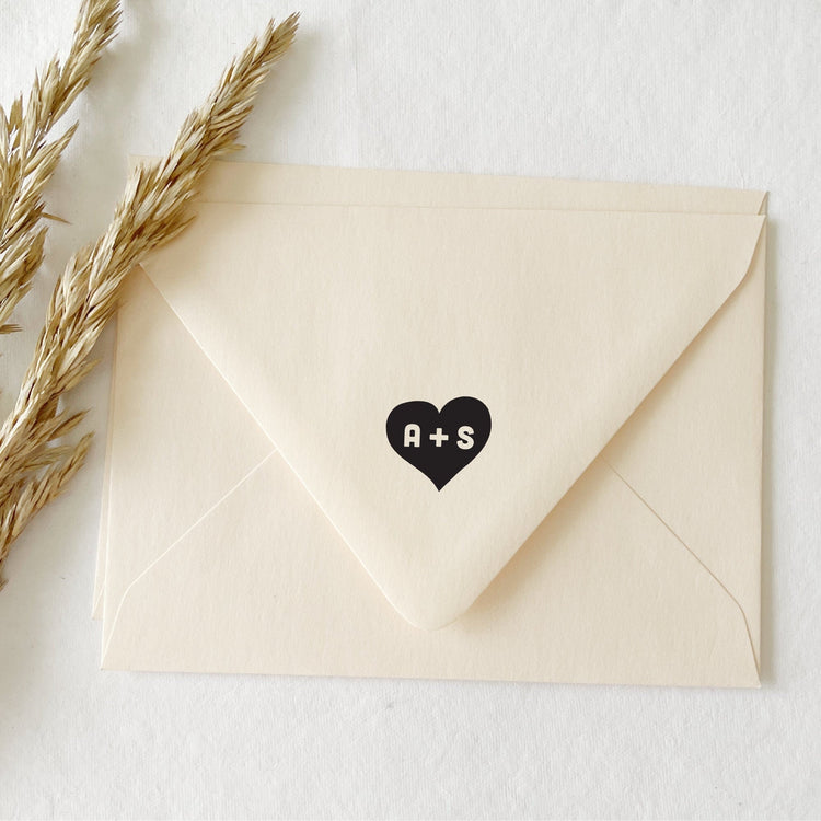 Custom Wedding Stamp - Heart Initials