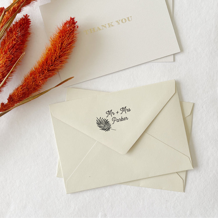 Custom Wedding Stamp - Palm Leaf