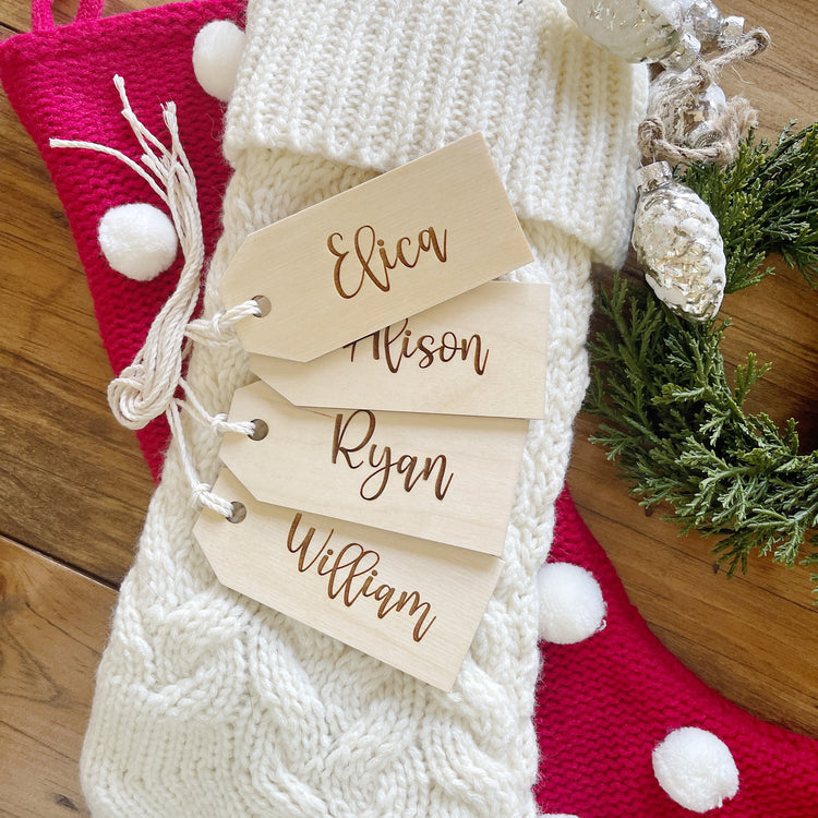 Christmas Stocking Name Tags – Print Smitten Paper Co