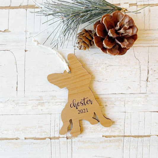 Frenchie Dog Christmas Ornament