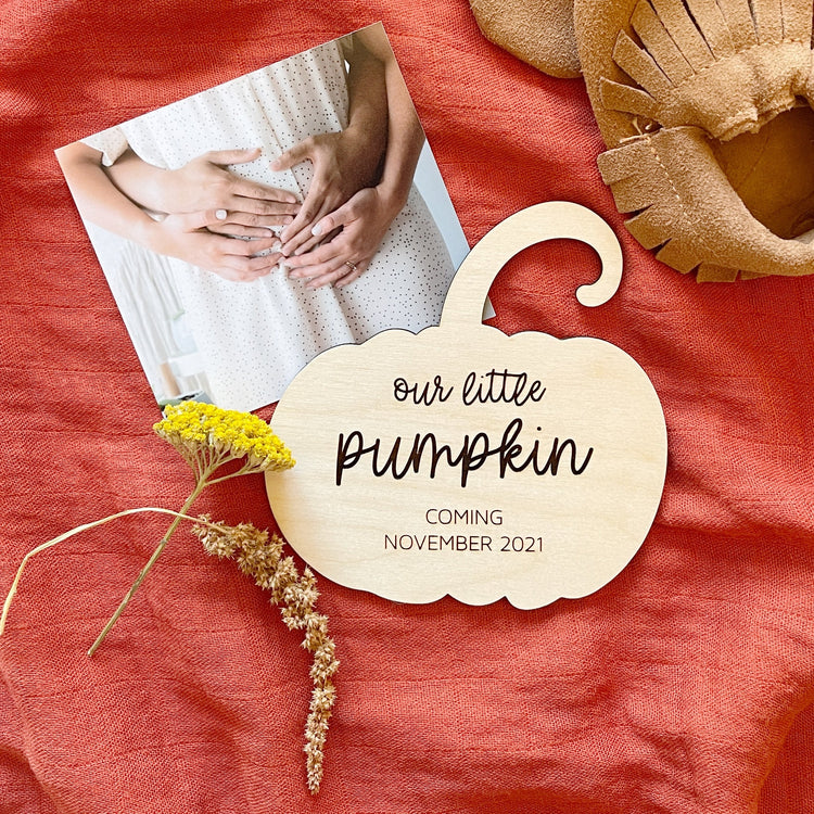 My Little Pumpkin Theme Baby Announcement Sign