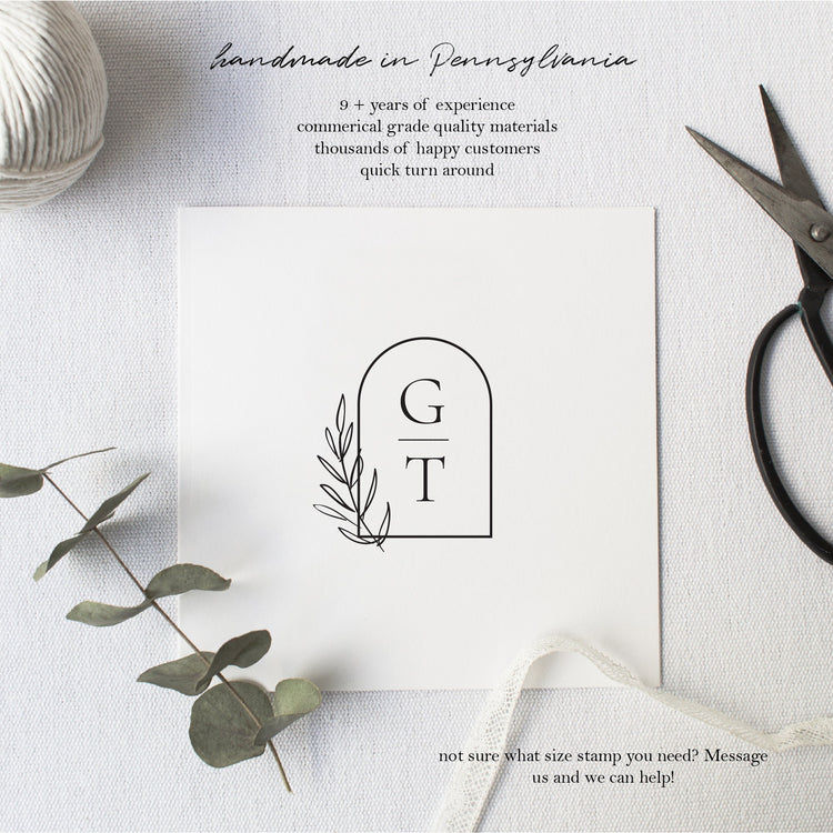 Custom Wedding Stamp - Arch with initials
