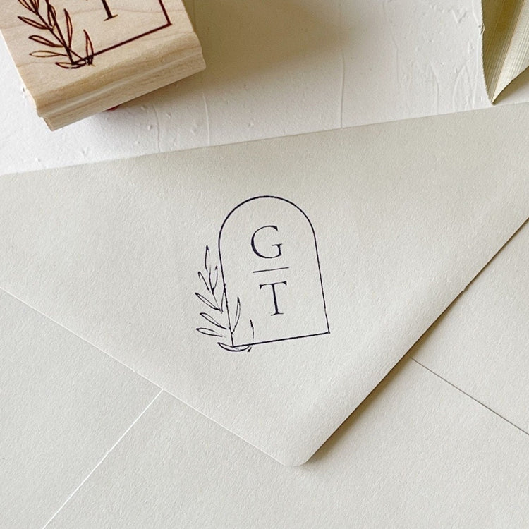 Custom Wedding Stamp - Arch with initials
