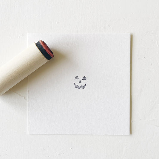 Mini Rubber Stamp - Jack-o-Lantern Face