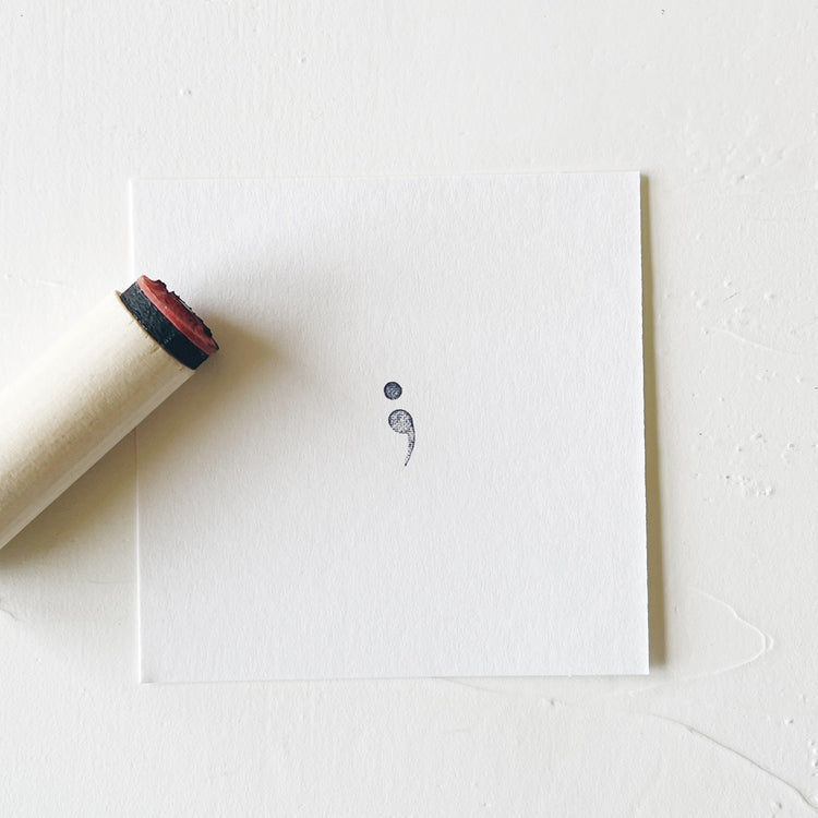 Mini Rubber Stamp - Semicolon
